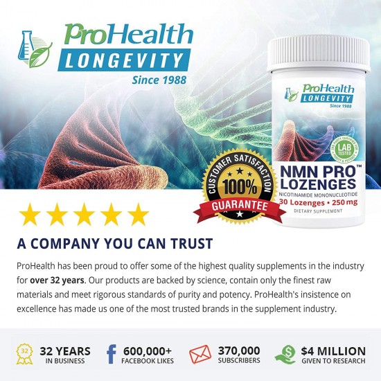 ProHealth NMN Pro 6-Pack (250 mg, 30 lozenges per Bottle) Nicotinamide Mononucleotide